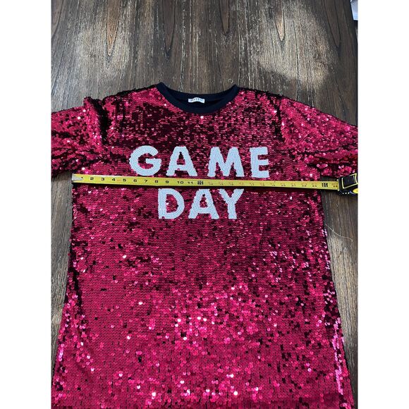 Sequin Game Day Why Dress Red and White - Picture 9 of 12